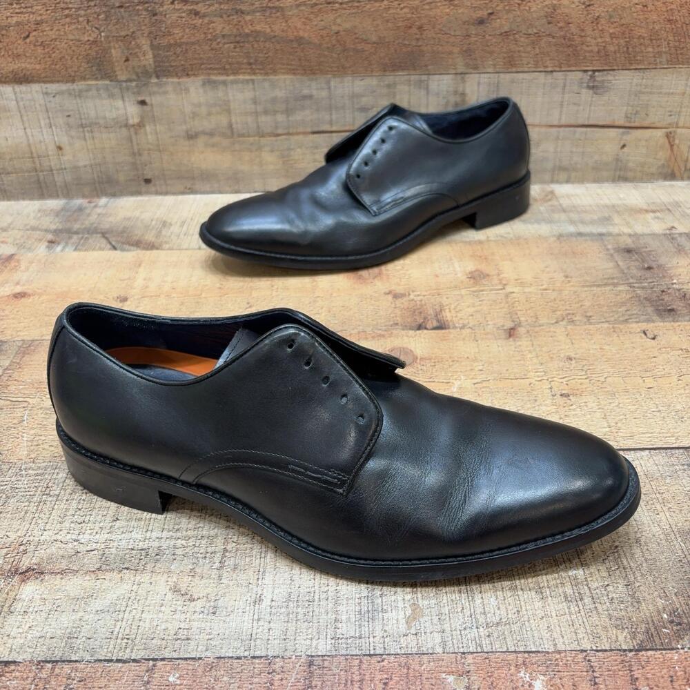 Cole Haan Shoes Mens 10.5 44 Black Leather Grand.OS Derby Almond Toe Dress